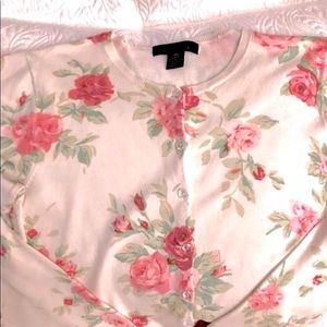 SILX By August Pale Pink Rose Button up Sweater